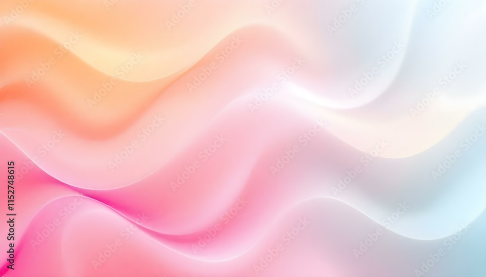 Fototapete Minimalistic clean orange waves abstract background. Abstract soft orange gradient waves background with smooth light transitions. Abstract orange waves, flowing gradient design, soft minimalistic