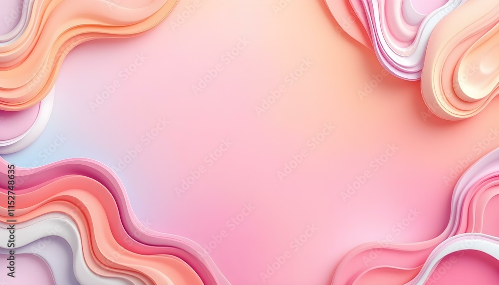 Fototapete Minimalistic clean orange waves abstract background. Abstract soft orange gradient waves background with smooth light transitions. Abstract orange waves, flowing gradient design, soft minimalistic