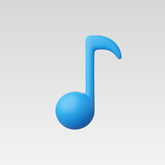 3d Realistic Note Music vector illustration