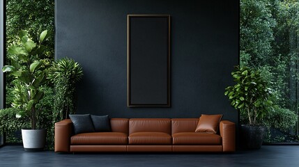 Modern Living Room Mockup with Stunning Vertical Space