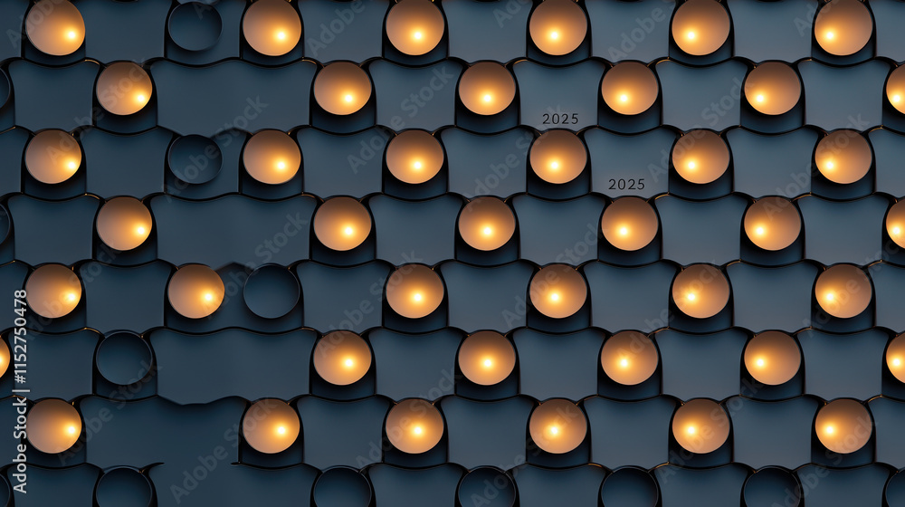 Poster to-do list 2025 concept. glowing led lights forming to do list for 2025, creating vibrant display