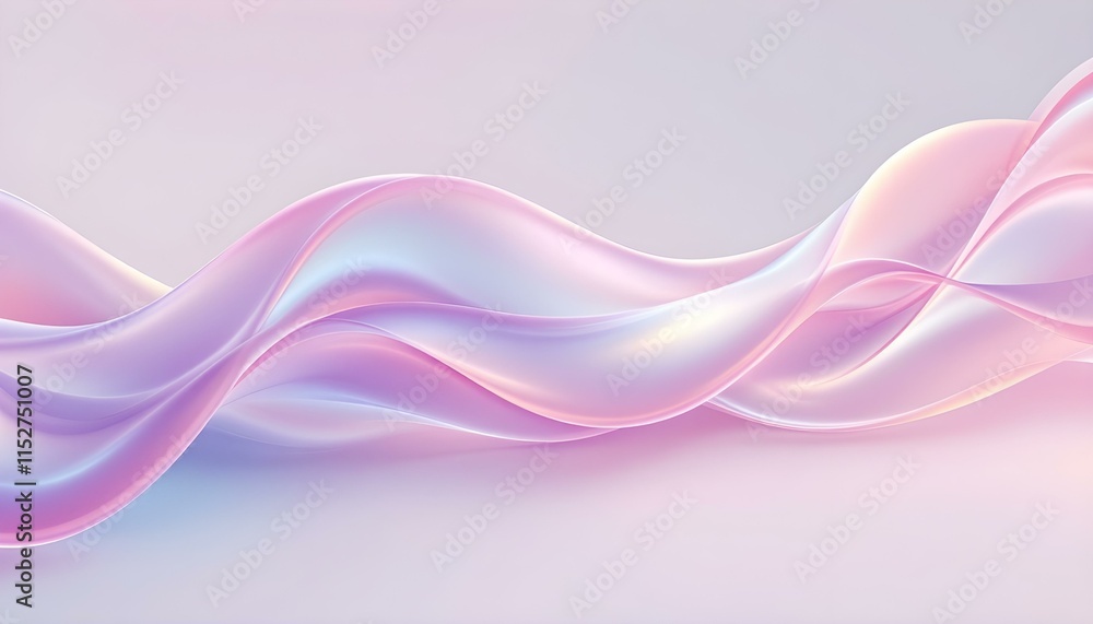 Aufkleber modern and futuristic design concept, abstract wavy shape in blue and orange reflecting light on a s