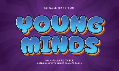 young minds editable text effects with a smart and happy theme