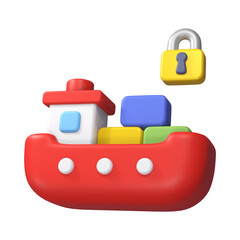 Logistic crisis , icon 3d rendering illustration