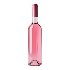 Pink Wine Bottle isolated on white background, full depth of field 