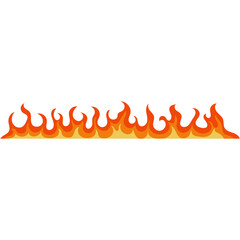 Cartoon Fire Border Illustration. Isolated on White Background.