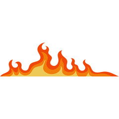 Cartoon Fire Border Illustration. Isolated on White Background.