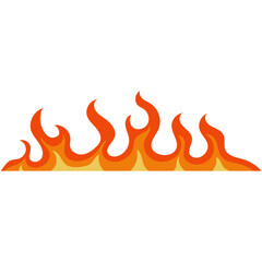 Cartoon Fire Border Illustration. Isolated on White Background.
