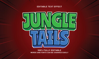 jungle tails editable text effects with a jungle and kids theme