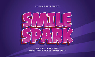smile spark editable text effects with a nice and joyful theme