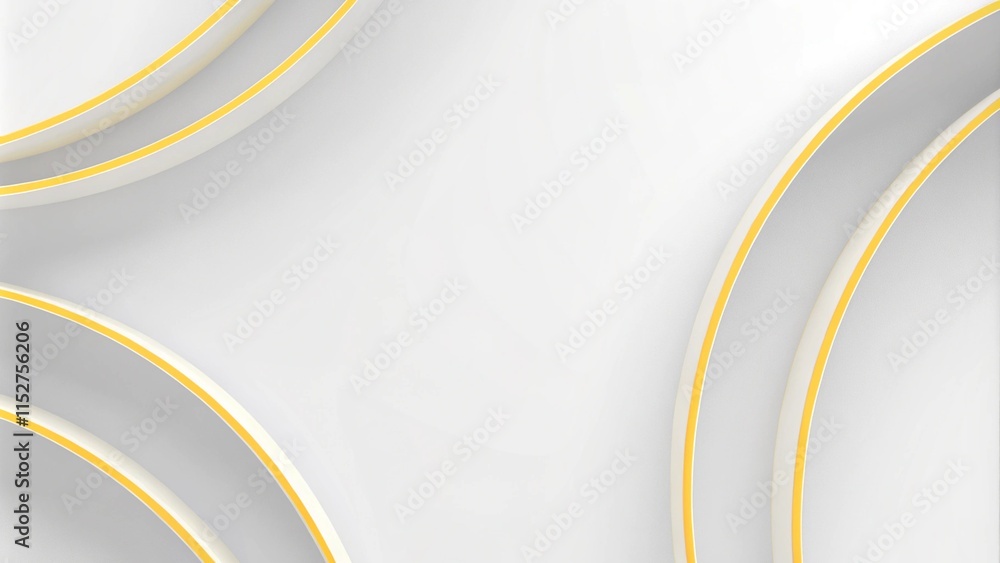 Aufkleber modern minimal and clean white gold background with realistic line wave geometric circle shape. abst
