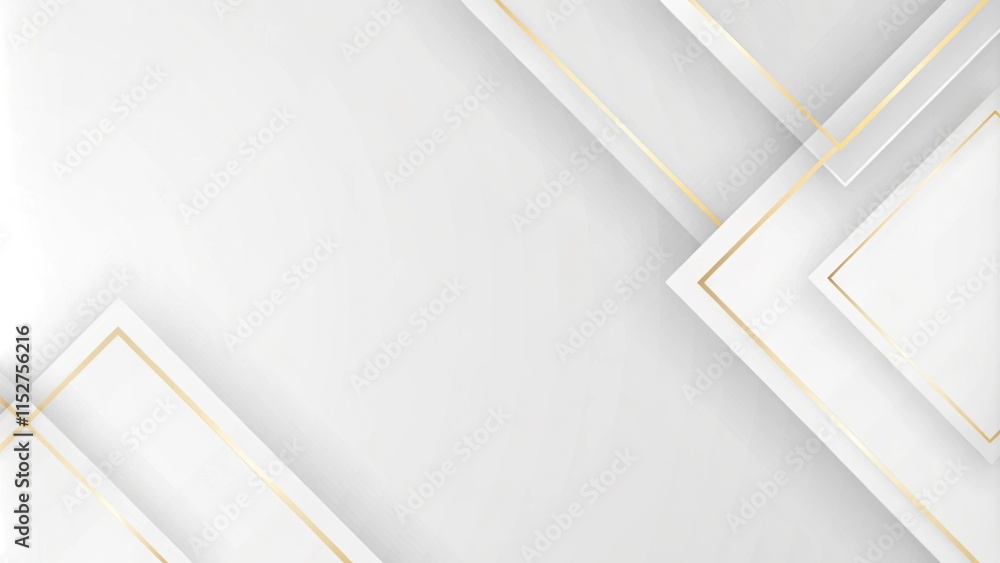 Poster modern minimal and clean white gold background with realistic line wave geometric circle shape. abst