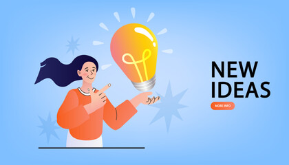 person with idea , lifestyle new generation have inspiration for new project, new concepts. Vector