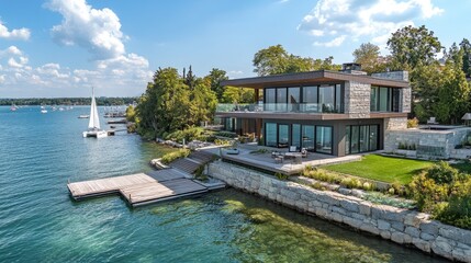 Lakefront Modern Home: Luxury Waterfront Property