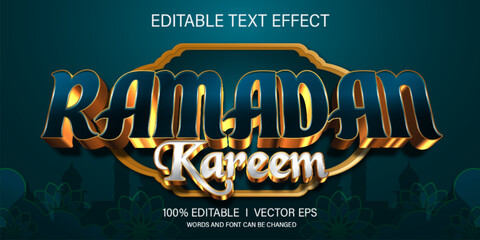  ramadan kareem vector text effect with modern style design