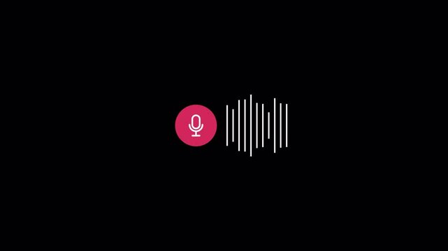   Podcast microphone audio sound waveform animation, Animated sound waveform spectrum motion graphic animation 4k, Voice chat, Voice mail, Speech waves Podcast microphone audio sound waveform animatic