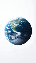 Fototapeta premium earth isolated on white, dramatic atmosphere