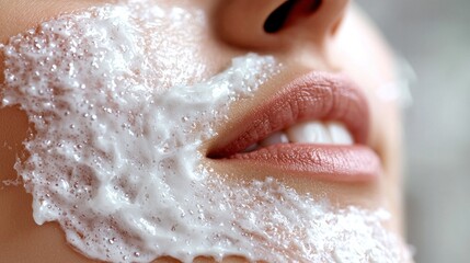 Radiant Skincare: Close-up of Serene Woman Applying Nourishing Face Cream at Home