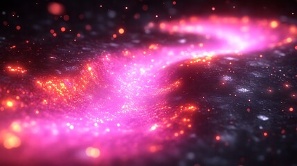 Obraz premium Abstract Pink and Red Glowing Particle Wave