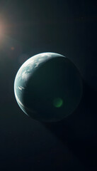 Obraz premium green planet from space, angled photoshot, with white tones