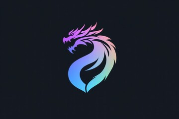 Naklejka premium Gradient Dragon Head Logo Design
