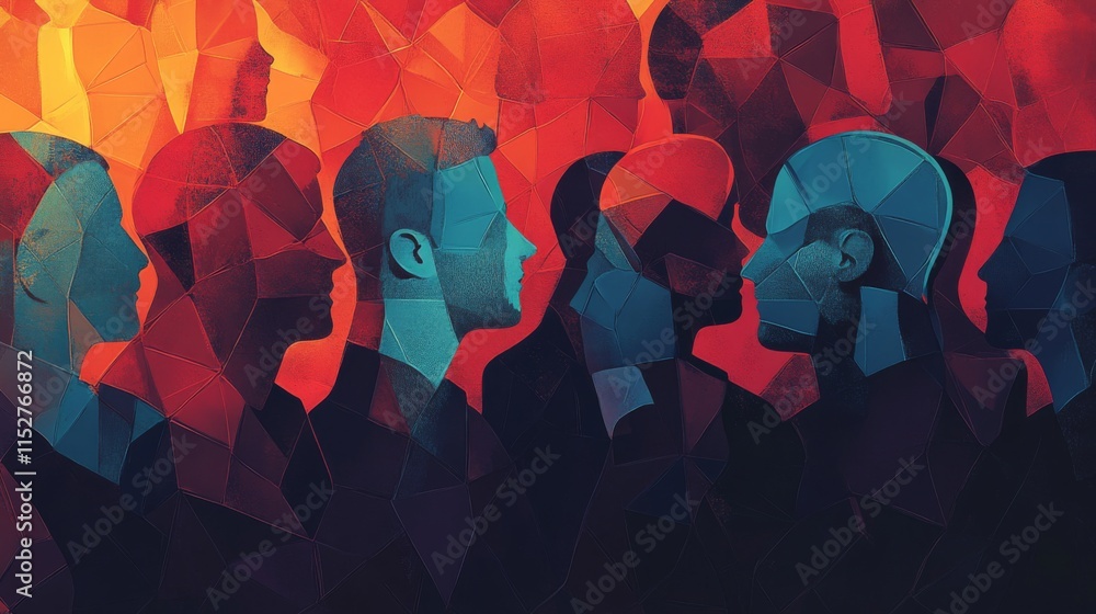 Poster abstract unity and solidarity in colorful composition