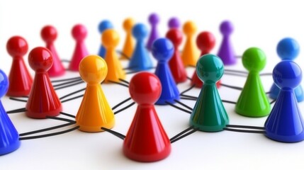 Obraz premium Colorful Learning Group Interaction in Soft Focus