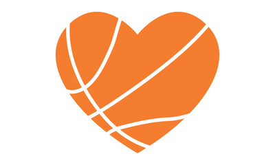 Basketball Heart and Basketball Love Vector and Clip art