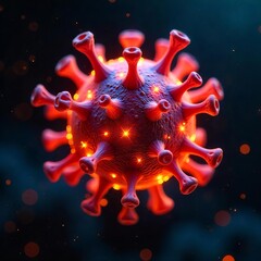 Microscopic View of a Virus Particle