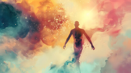 Naklejka premium Teleportation Effect effect watercolor