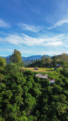 Obraz premium Camping on the mountain with blue sky, Gorontalo, Indonesia