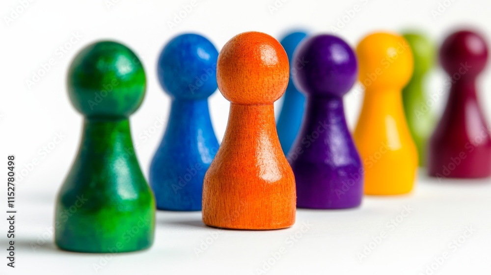 Poster unity in collaborative meeting with colorful figures
