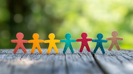 Colorful Paper Figures Representing Community Support