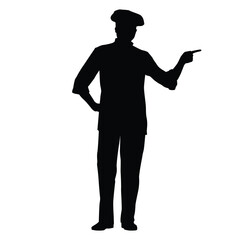 The silhouette of a restaurant chef