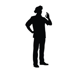 The silhouette of a restaurant chef