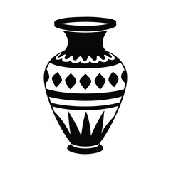 artistic vase silhouette vector for pottery and decorative themes