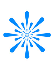 Blue fireworks with transparent background