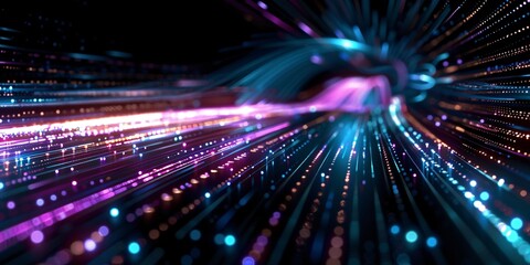 Fototapeta premium A vibrant digital backdrop background with glowing network connections.