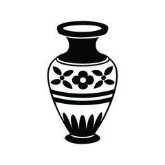 artistic vase silhouette vector for pottery and decorative themes