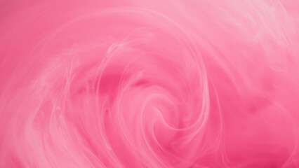Paint wave. Majestic mist. Defocused bright pink white cloud ink mist vortex vapor steam moving on...