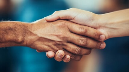 Fototapeta premium Professional Handshake in Natural Lighting Setting