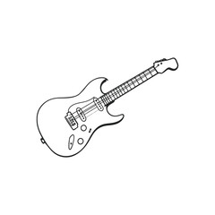 Naklejka premium Electric Guitar Outline Vector for Coloring Pages and Design Projects
