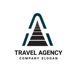 Fototapeta premium Minimalist travel logo design.