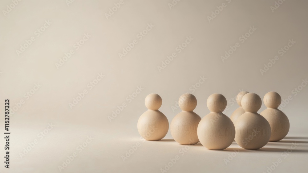 Aufkleber supportive group in minimalist setting