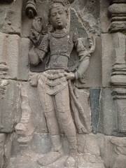 carved statues at Plaosan temple site, Prambanan, Central Java, Indonesia