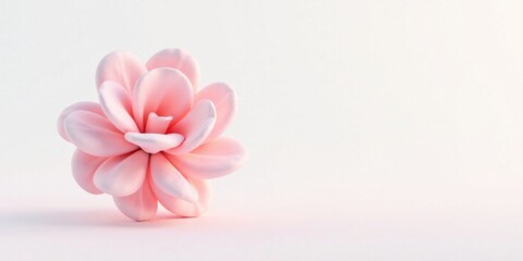 A Delicate Pink Blossom on a Soft White Background, Perfect for Elegant Designs and Gentle Presentations