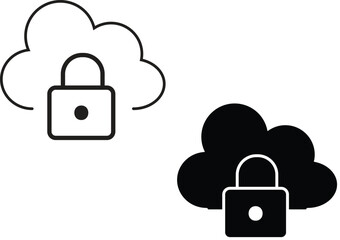 Set of line icons related to cloud computing, cloud service. Outline icon collection. Editable stroke. Vector illustration with transparent background.
