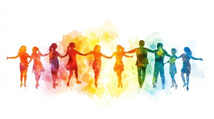 Obraz premium Vibrant Group Interactions with Dynamic Poses