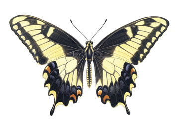 Fototapeta premium Intricately detailed hand-drawn study of live butterfly showcasing nature's complex beauty