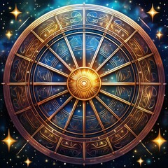 Naklejka premium Creative zodiac wheel backdrop